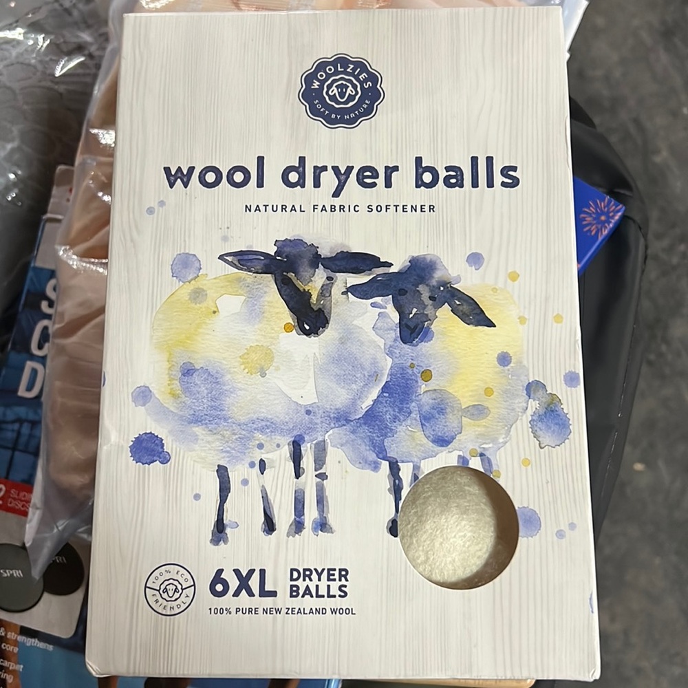 NIB Woolzies Natural Fabric Softener - Wool Dryer Balls 6 Ct - XL